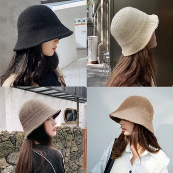 Новая зимняя женская модная винтажная шерстяная рыбацкая шапка для взрослых, утепленная уличная ветрозащитная теплая шапка, женская однотонная мягкая шапка