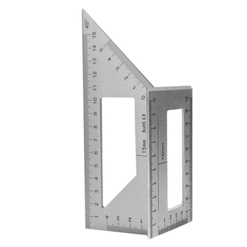 Многофункциональная квадратная линейка с углом наклона 45 + 90 градусов, Т-образный измерительный инструмент для деревообработки