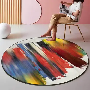 150 см Современная абстрактная красочная художественная картина маслом для гостиной, спальни, подвесное кресло-корзина, круглый коврик для пола, ковер Alfombra