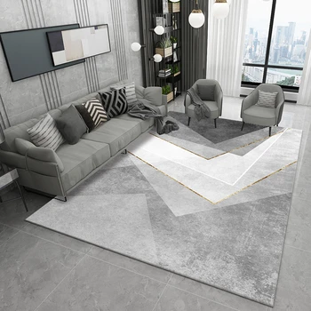 Современный минималистичный Геометрический серый ковер Для кабинета, раздевалки, Нескользящие ковры, коврик большой площади, Легкий роскошный коврик для входа в спальню