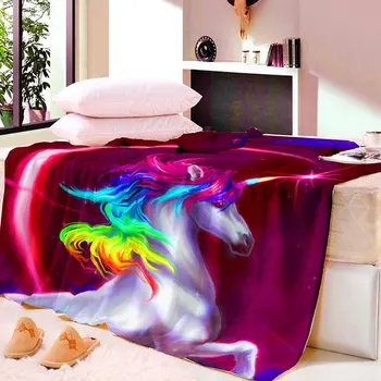 Anime Unicorn TV Blanket Blanket Pad Bed Cover Soft Plush Sofa Home Hotel Living Room Winter Warmer Cover покрывало на кровать