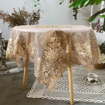 Квадратные кофейные роскошные скатерти с вышивкой, покрывало для стола, коврик для ужина, Европейская красота, пряжа, краситель, цветок, полиэстер, домашний декор MF326