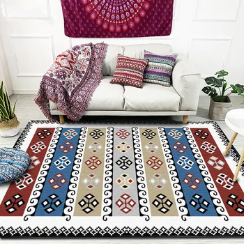 Многоцветные Геометрические Ретро Мягкие ковры большого размера для гостиной, спальни, коврики для современного дома, Мягкие ковры для кухни, коврики для пола