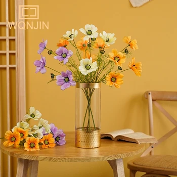 НОВЫЕ 4 головки, имитация хризантемы и маргаритки, украшение для дома, Подставка для вазы с цветами, Реквизит для фотосъемки