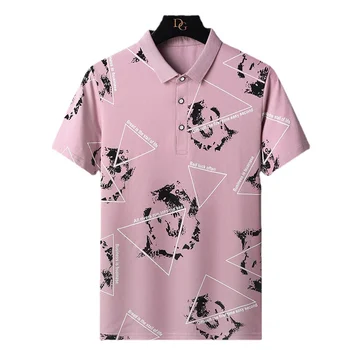 Мужские Поло Хлопчатобумажные Рубашки высокого качества с вышивкой с короткими рукавами Известного бренда, деловой Модный Топ, Летняя Мужская Рубашка Поло