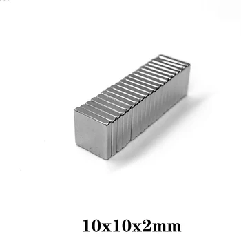 20/50/100/200/300шт F 10x10x2 мм N35 Сильный квадратный редкоземельный магнит NdFeB 10*10*2 мм Неодимовые магниты 10 мм x 10 мм x 2 мм
