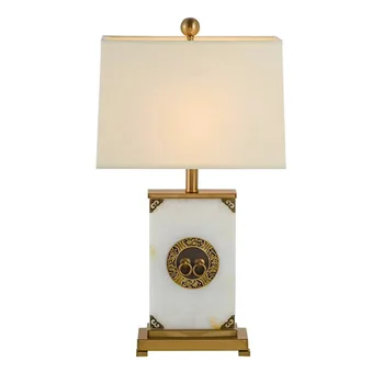 Американская настольная лампа Креативная Простая Современная Индивидуальность Кабинет Гостиная Мраморная Декоративная лампа Светодиодная лампа Прикроватная лампа для спальни