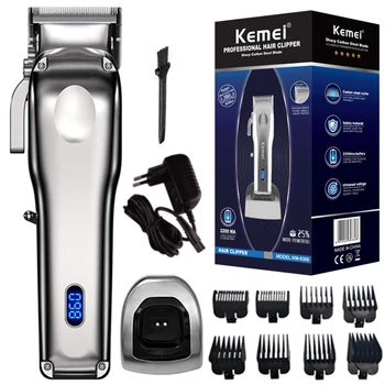 Оригинальный профессиональный триммер для волос Kemei, Перезаряжаемая Беспроводная Электрическая Машинка Для стрижки бороды Для мужчин, Машинка Для стрижки волос