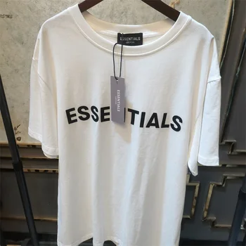 Коллекция Essentials Летние футболки Стереоскопический клей Футболка с коротким рукавом Essentials Классическая мужская одежда