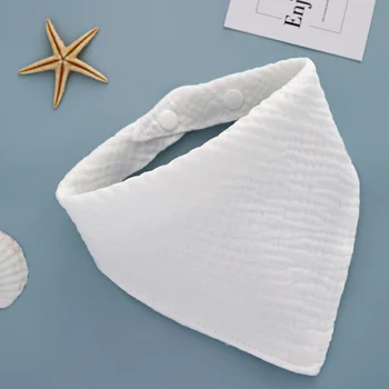 4-слойный Детский марлевый треугольный шарф, детский хлопчатобумажный нагрудник с пуговицами, полотенце для слюны, Кормление ребенка