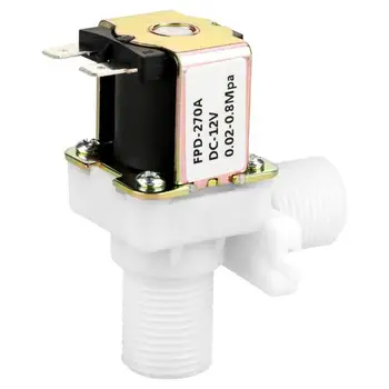 Новый Пластиковый Электромагнитный Клапан DC12V DN15 G1/2 с нормально Закрытым Переключателем Подачи воды Диаметром 20 мм и Рабочим давлением 0,02-0,8 Мпа
