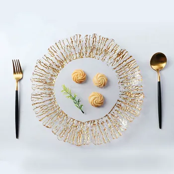 Высококачественная стеклянная посуда, обеденная тарелка, бытовая и коммерческая стеклянная тарелка, тарелка из коры, японская креативная тарелка для фруктов