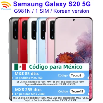 95% Новый оригинальный Samsung Galaxy S20 5G G981N Встроенная память 128 ГБ оперативная память 12 ГБ восьмиядерный процессор Snapdragon NFC 5G