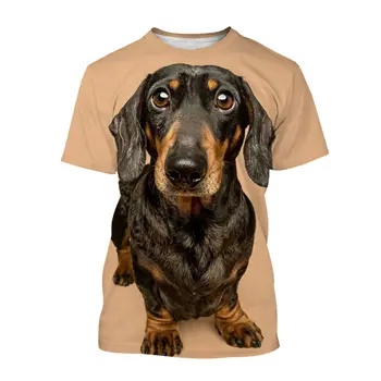 Модная мужская летняя повседневная рубашка с коротким рукавом и 3D принтом собаки