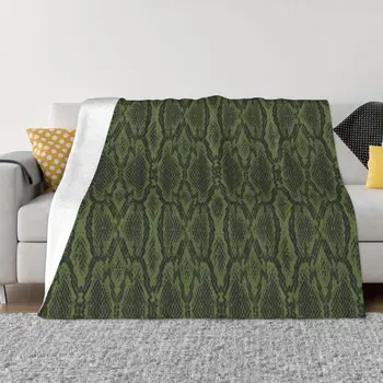 Одеяла с рисунком змеиной кожи, Фланелевый принт, Дышащие Сверхмягкие одеяла для кровати, покрывала для диванов