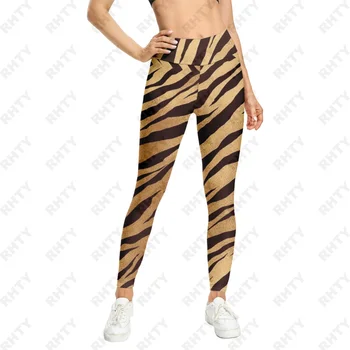 Женские штаны для йоги с 3D принтом Тигра, сексуальные леггинсы больших размеров, уличная одежда, Спортивные леггинсы с высокой талией, Женский фитнес-спорт