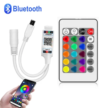 DC12V 4-контактный контроллер RGB Music BT Smart APP Controller С 24-клавишным ИК-пультом дистанционного управления или приложением Bluetooth для управления светодиодной лентой RGB