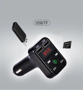 FM-передатчик Беспроводной Bluetooth-совместимый Громкой Связи MP3 Аудио Музыкальный Плеер Двойной USB-Радиомодулятор Автомобильный Комплект 2.1A USB Зарядное Устройство
