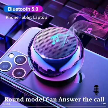 Мини-Динамик Bluetooth с Микрофоном, TWS Беспроводная Звуковая Коробка HiFi Музыкальный Мобильный Телефон Планшет Металлический Громкоговоритель Спортивный Портативный Сабвуфер