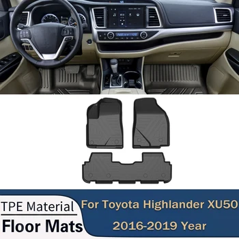 Для Toyota Highlander XU50 2016-2019 Авто Автомобильные Коврики Для Пола Всепогодные Коврики Для Ног Без Запаха Водонепроницаемые Аксессуары Для интерьера
