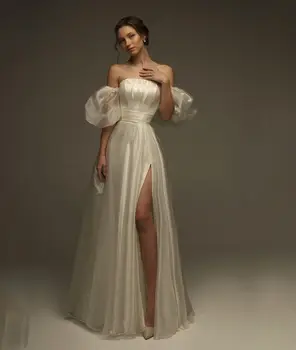Элегантное бальное платье со шнуровкой на шее в виде сердечка, свадебные платья с великолепным атласным шлейфом, свадебные платья принцессы Vestido De Noiva