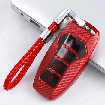 TPU Carbon Fiber Car Smart Key Cover Защитный Чехол-Брелок Для Ключей Сумка-Брелок для BYD Song Qin Han EV Tang DM 2018 Аксессуары