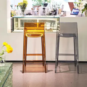Барные стулья для столовой, барные стулья для кухни Nordic Home, Барные стулья для современного ресторана, Акцентные пластиковые высокие наборы садовой мебели Sillas