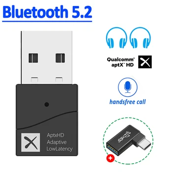 Bluetooth Передатчик 5.2 5.0 APTX HD LL Адаптивный USB Беспроводной Аудиоадаптер С Низкой Задержкой Громкой Связи Для Ноутбука PS4 ПК Телевизора