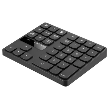 Беспроводная цифровая клавиатура 2.4G, портативная офисная клавиатура для финансовой отчетности, 35 клавиш, встроенная перезаряжаемая батарея, черный