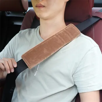 Плечевой чехол для ремня безопасности, комплект для отделки салона автомобиля, удлиненный чехол для ремня безопасности, плюшевая универсальная пара