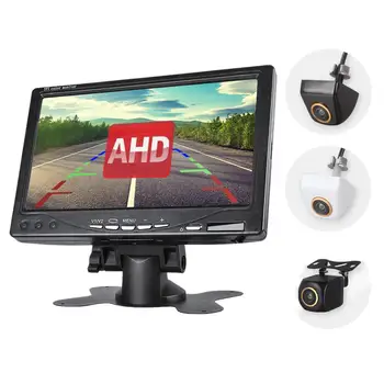 7-дюймовый автомобильный AHD-монитор 1024 * 600 с камерой заднего вида 1080P ночного видения 24V, установленный для обеспечения безопасности парковки