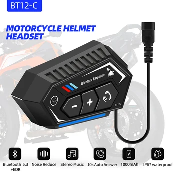 Защита от помех Bluetooth 5.3, мотоциклетный шлем, гарнитура, Беспроводные наушники, Динамик, Комплект для громкой связи, Мотоциклетные наушники