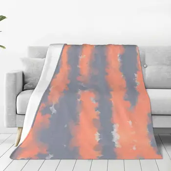 Оранжевое фланелевое одеяло, окрашенное в теплый цвет, Потрясающее теплое одеяло для дома, осень/Зима