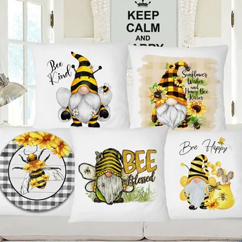 Чехлы для подушек Bee Happy Honey С животными Подсолнух Декоративные Подушки для дивана 45X45 см