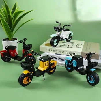 Серия здания велосипеда блоки креативная игрушка DIY мотоцикл здание мелких частиц детские головоломки блоки игрушки модель автомобиля орнамент
