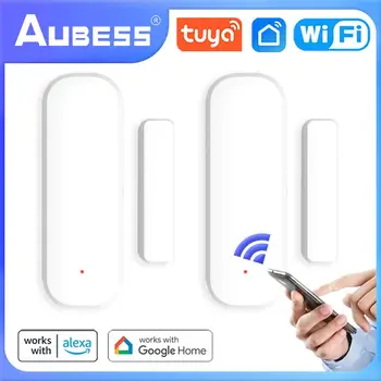 AUBESS Tuya WiFi Умный дверной датчик Детекторы открытия и закрытия дверей Система охранной сигнализации 