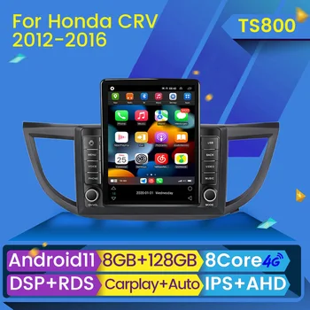 Автомобильное Радио Tesla Style Android 11 Carplay Мультимедийный Видеоплеер Стерео для Honda CRV CR-V 4 RM RE 2011-2018 GPS Навигация