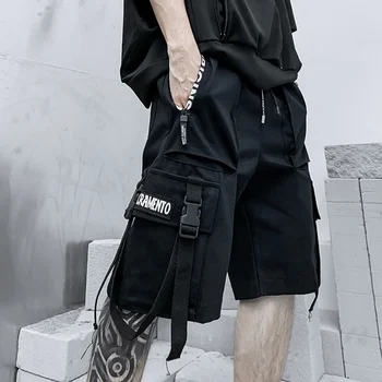 Летние Шорты Мужские Harajuku Strtwear Повседневные Мужские Шорты-Карго Модная Технологичная Одежда В Японском Корейском стиле Хип-Хоп y2k Панк Мужская одежда