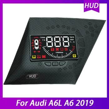 HUD Auto Автомобильный головной дисплей Проектор лобового стекла Охранная сигнализация Предупреждение о превышении скорости, оборотах в минуту И напряжении для Audi A6L A6 2019