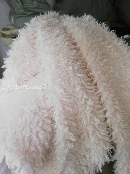Ткань из искусственного меха, кудрявый овечий мех, одежда, обувь, плюшевый материал, 150 см * 42 см (около половины ярда)/шт