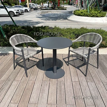 Современный уличный ротанговый стул для отдыха во дворе, комбинированный балкон, дизайн уличной мебели, шезлонг для кафе, Пляжный походный стул