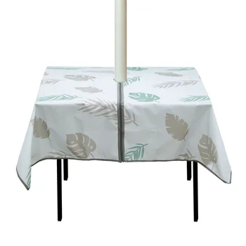 квадратная водонепроницаемая скатерть 150 см с застежкой-молнией с отверстием для зонтика, наружные и внутренние скатерти для вечеринки в саду, барбекю, пикника