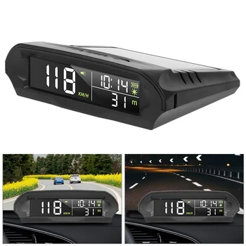 Автомобильный HUD, Спидометр, головной дисплей, GPS-часы, температура, высота, цифровая солнечная USB-зарядка, автомобильные аксессуары Cartronics Universal