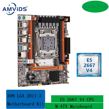 Комплект материнской платы X99 LGA 2011-3 X99 с процессором Intel Xeon E5 2667 V4 DDR4 ECC REG Memory Combo Set SATA3.0 USB3.0 Материнская плата M-ATX