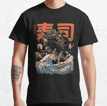 Футболка с черным суши-драконом, милая одежда, футболки на заказ, мужские футболки