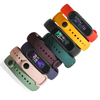 Силиконовый Ремешок Для Xiaomi Mi Band 5 6 Wristband Браслет Смарт-Часы Ремешок Для Mi Band 6 Xiaomi Wriststrap Браслеты
