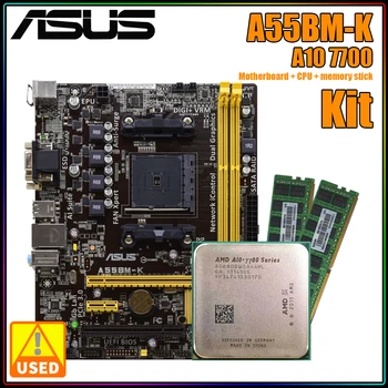 Материнская плата ASUS A55 Комплект AMD A10 Комплект A55BM-K + AMD A10 7700 + DDR3 8G * 2 Частота процессора 3,4 ГГц 4 МБ HT 2000 МГц 95 Вт