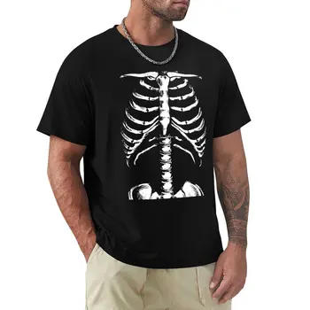 Футболка Skeleton Rib CageHalloween, футболки с графическим рисунком, мужская хлопковая футболка