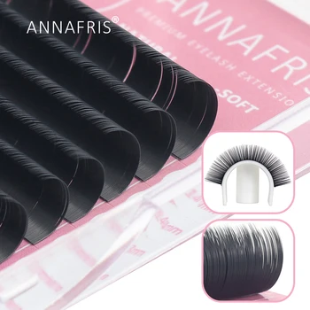 ANNAFRIS 8 ~ 25mm Mix Индивидуальное Наращивание Ресниц C/ D Curl Профессиональные Накладные Ресницы Из Искусственной Норки Натурального Мягкого Матового Объема