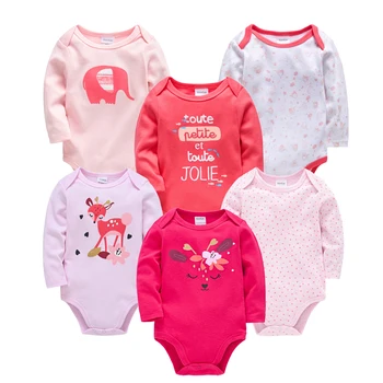 Kavkas Модный комплект одежды для маленьких мальчиков, 3 6 шт./компл., Хлопковое Мягкое осеннее боди с длинными рукавами для мальчиков и девочек, боди для новорожденных малышей bebe